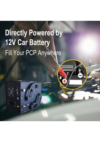 Tuxıng Hpa ve Pcp Kompresörü (4500 Psi - 300 Bar) Araba Aküsü ve Elektrik ile Dolum
