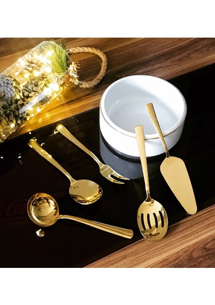 Gold 5 Parça Sos Kepçe Seti Servis Takımı