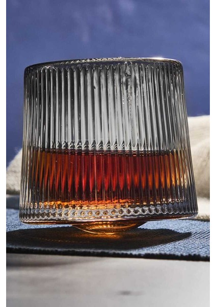 Mose Füme 2'li 360 Derece Dönerli Viski Meşrubat Bardağı 160 ml PER16379