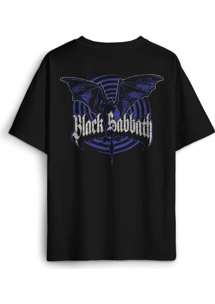 Black Sabbath Rock Müzik Ozzy Metal Music Yarasa Sırt Ön Baskılı Oversize Tişört Unisex T-Shirt