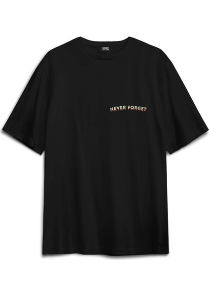 Never Forget Kaset Disket 90S 80S Doksanlar Seksenler Sırt Ön Baskılı Oversize Tişört Unisex T-Shirt fiyatları