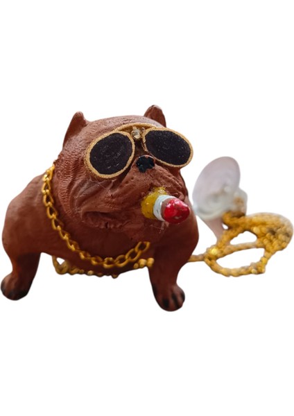 Pitbull Biblo Köpek Torpido Üstü Süsü Kahverengi