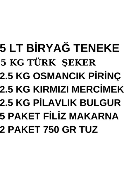 Ramazan Kolisi Kumanya Paketi 21.5 kg fiyatları