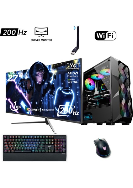 Milotic Y I7-10700F 16GB 256GB M.2 Nvme Gtx 1660S 6gb 27" 200Hz Oyuncu Masaüstü Bilgisayarı