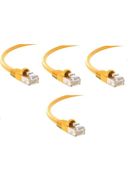 Cat6 Sarı 7 Metre RJ45 Lan Kablosu Uçları Hazır Takılı Bilgisayar Modem Internet Ethernet Kablosu