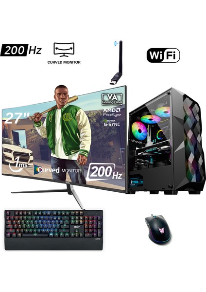 Dragonite Y İ3-12100F 16GB 512GB M.2 Nvme GTX1660S 6gb 27" 200Hz Oyuncu Masaüstü Bilgisayarı