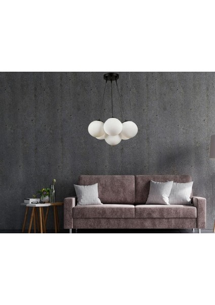 Yıldız Home Spor 7.li Siyah-Beyaz Camlı Avize modelleri