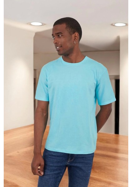 Unisex Turkuaz Basic T-Sihrt