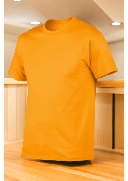 Unisex Sarı Basic T-Sihrt
