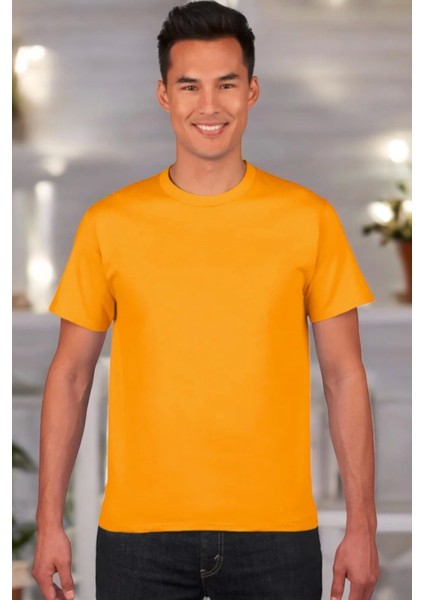 Unisex Sarı Basic T-Sihrt