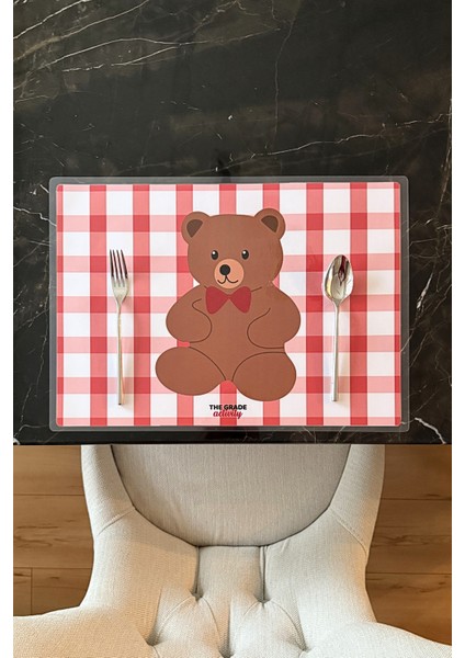 The Grade Amerikan Servisi.2'li.ayıcık Desen.amerikan Servis.2'li.yemek Altlığı.su GEÇIRMEZ.(42X28 Cm) modelleri