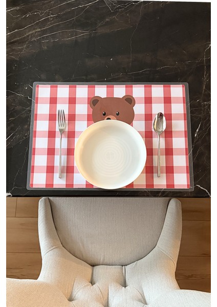 The Grade Amerikan Servisi.2'li.ayıcık Desen.amerikan Servis.2'li.yemek Altlığı.su GEÇIRMEZ.(42X28 Cm) fırsatları