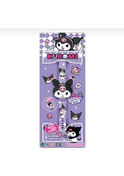 Kuromi Sakura Sanrio Kawai Işıklı Müzikli Kol Saati Kız Kadın Doğum Günü Hediye