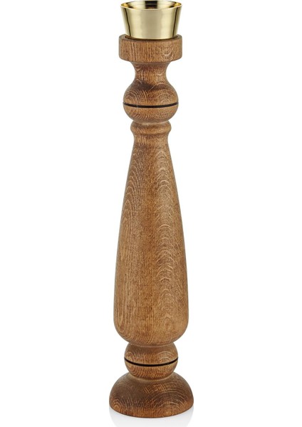 Seta ahşap kıvrımlı mumluk 7*7*32 cm