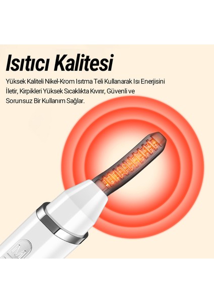 Isıtmalı Kirpik Kıvırıcısı, 3 Sıcaklık Modlu Elektrikli Kirpik Fırçası Usb-C Şarjlı