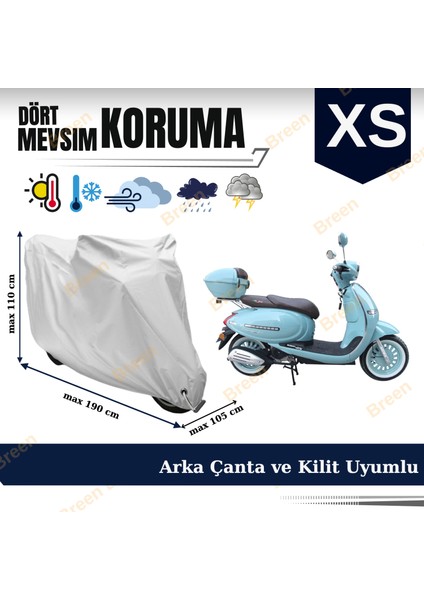 Tüm Modellere Uyumlu Gri (XS) Beden Motosiklet Brandası, Arka Çanta ve Kilit Uyumlu, Güvenli, Su Geçirmez Dayanıklı Kumaş fiyatları
