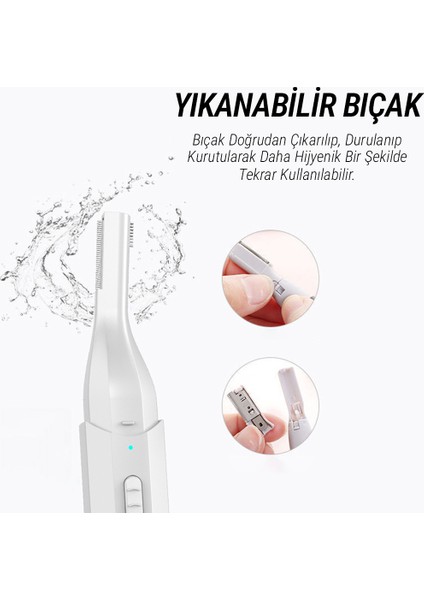 Çok Işlevli Elektrikli Kaş Kıl Alma Düzeltme Aleti Epilatör Şarjlı
