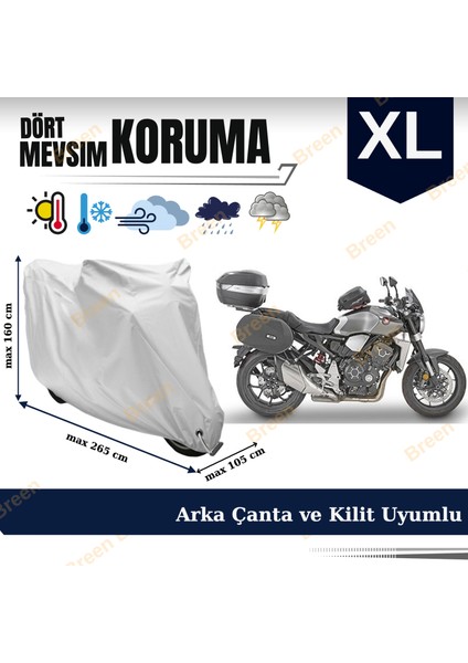 Tüm Modellere Uyumlu Gri (XL) Beden Motosiklet Brandası, Arka Çanta ve Kilit Uyumlu, Güvenli, Su Geçirmez Dayanıklı Kumaş fiyatları