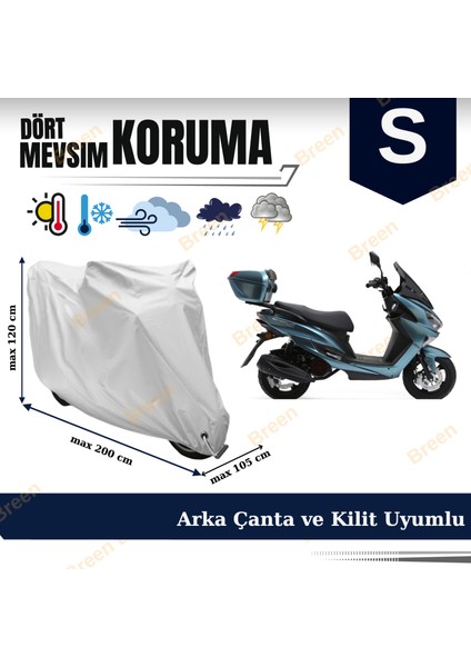 Tüm Modellere Uyumlu Gri (S) Beden Motosiklet Brandası, Arka Çanta ve Kilit Uyumlu, Güvenli, Su Geçirmez Dayanıklı Kumaş fiyatları