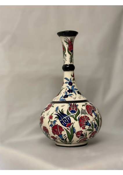 30 cm Çini Siyah Vazo