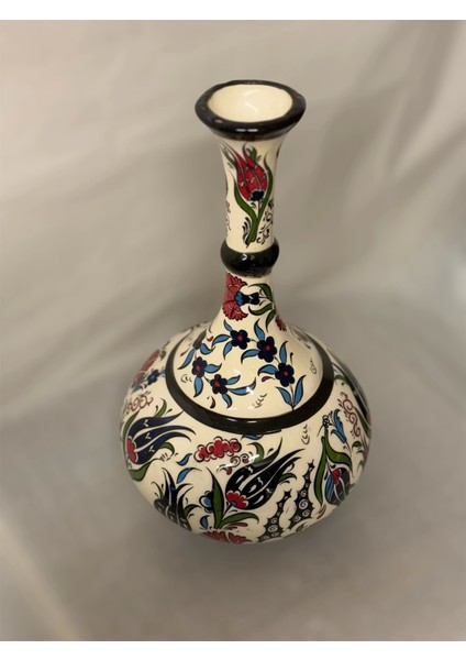 30 cm Çini Siyah Vazo