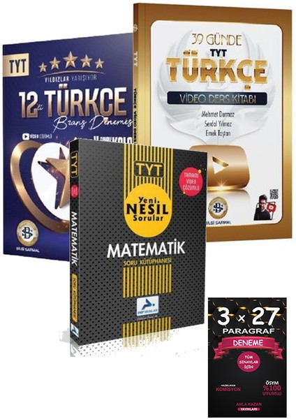 Tyt Türkçe Video Ders Kitabı ve Deneme Seti / Tyt Matematik Yeni Nesil Soru Kütüphanesi(Tamamı Video Çözümlü)