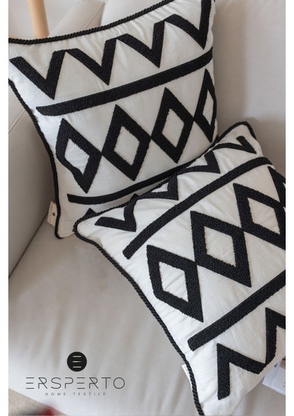 Luxury Serisi Punch Panç Desen Nakışlı Kırlent Kılıfı 1 Adet 43 x 43 cm