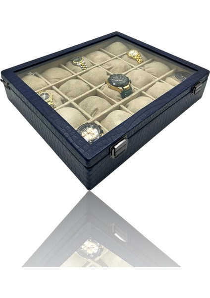 Diji 20'li Saat Kutusu Saat Çantası Timsah Lacivert fiyatları