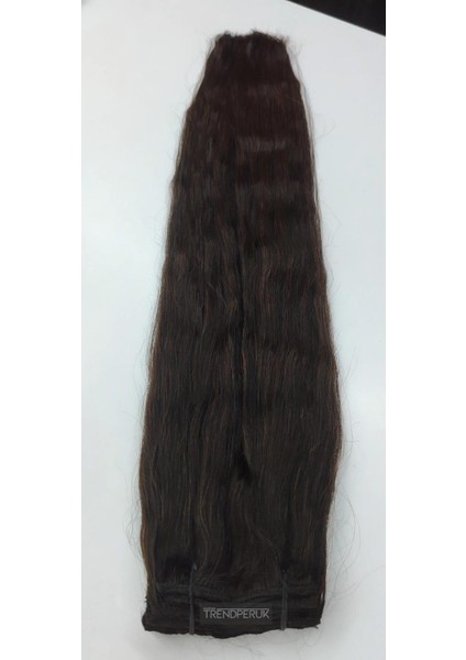 8 Parça 150 gr 65 cm Gerçek Saç Çıtçıt Naturel (Doğal) Renk