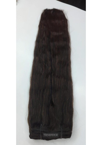 8 Parça 150 gr 65 cm Gerçek Saç Çıtçıt Naturel (Doğal) Renk