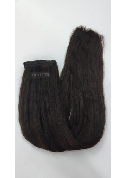 8 Parça 150 gr 65 cm Gerçek Saç Çıtçıt Naturel (Doğal) Renk