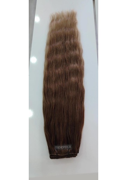 8 Parça 150 gr 65 cm Gerçek Saç Çıtçıt Dip Kumral Alt Küllü Kumral Renk fiyatları