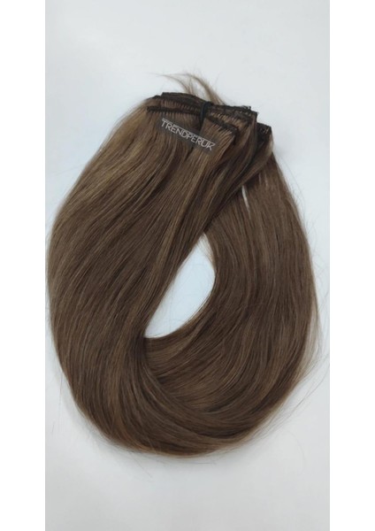 8 Parça 170 gr. 65-70CM Gerçek Saç Çıtçıt Küllü Kumral Renk fiyatları