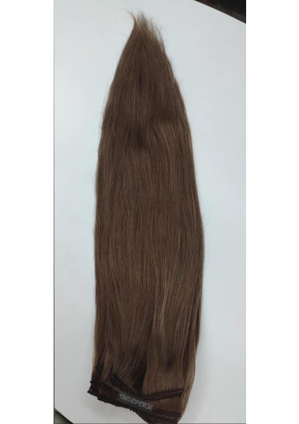 8 Parça 200 gr. 65-70CM Gerçek Saç Çıtçıt Küllü Kumral Renk