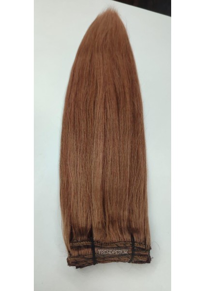 8 Parça 150 gr 65 cm Gerçek Saç Çıtçıt Açık Kumral Renk
