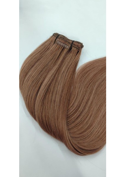 8 Parça 150 gr 65 cm Gerçek Saç Çıtçıt Açık Kumral Renk