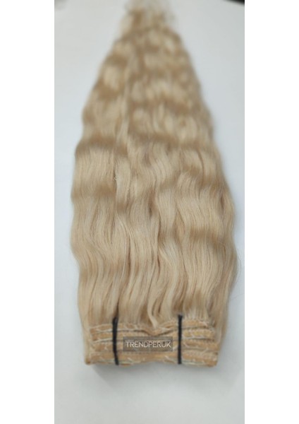 8 Parça 170 gr 65-70 cm Gerçek Saç Çıtçıt Platin Renk fiyatları