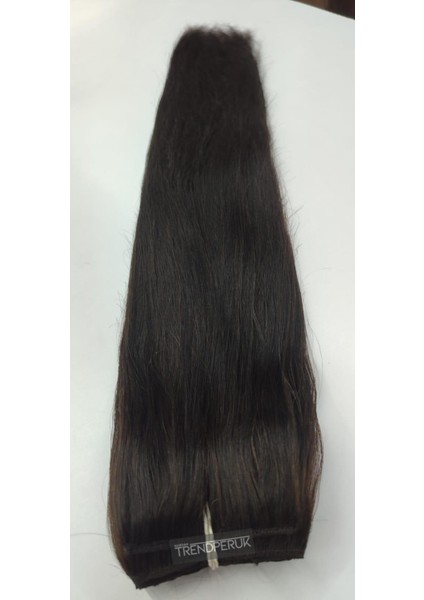 8 Parça 200 gr 65-70 cm Gerçek Saç Çıtçıt Koyu Kahve Renk