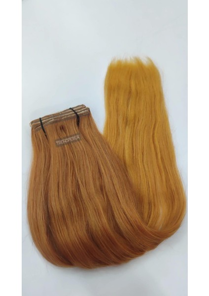 8 Parça 150 gr 65 cm Gerçek Saç Çıtçıt Açık Bakır Renk fırsatları