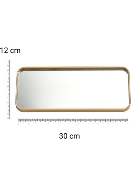 3'lü Dikdörtgen Ayna Duvar Aksesuarı - Sunumluk (Çok Amaçlı) Altın 12X30 cm modelleri