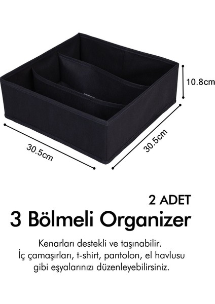 2'li 3 Bölmeli Çocuk Odası Dolap Çekmece Içi Çamaşır Çorap Düzenleyici Petek Akordiyon Organizer modelleri