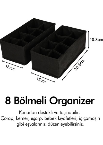 2'li 8 Bölmeli Çocuk Odası Dolap Çekmece Içi Çamaşır Çorap Düzenleyici Petek Akordiyon Organizer fırsatları