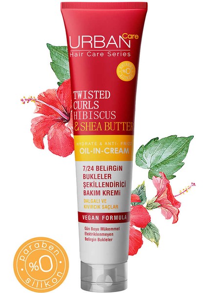 Twisted Curls Hibiscus & Shea Butter 7/24 Şekillendirici Bakım Krem 175 ml