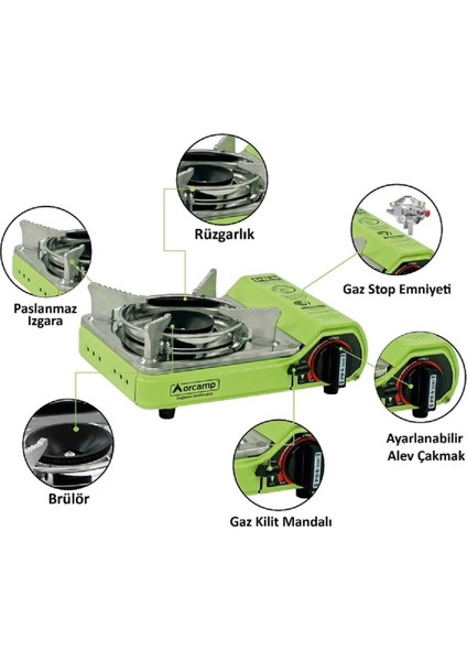 Ck-506 / Tekli Poratif Ocak Mini Yeşil fiyatları