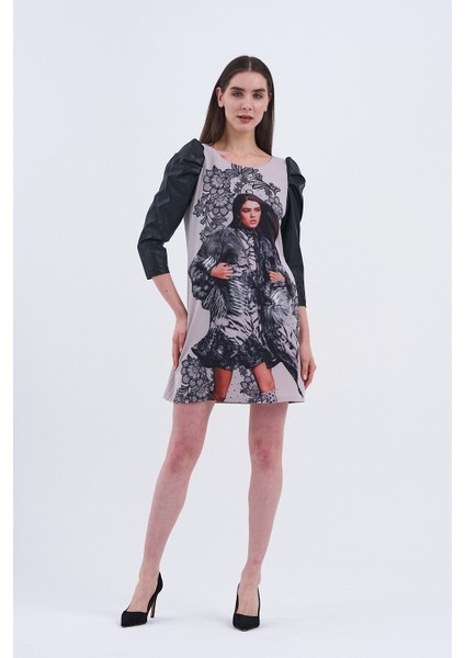 Trend Kadın Şık ve Modern Desenli Mini Elbise indirimleri