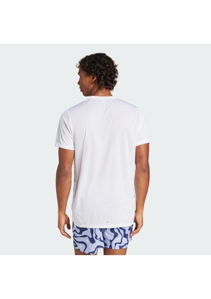 Erkek Koşu Tişörtü CLIMACOOL Teknolojisiyle Ter Emici Beyaz Desenli fiyatları