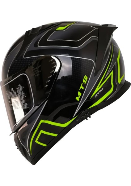 Motosiklet Kaskı Ece 22.R06 Sertifikalı Double Vizör Full Face Kask Arrow
