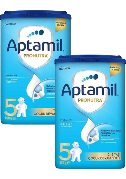 5 Pronutra Devam Sütü 800 G 2 Yaş+ Akıllı Kutu x 2 Adet