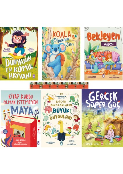 Dünyanın En Komik Hayvanı / Koala Olmanın Sırrı / Bekleyen Ailesi / Gerçek Süper Güç / Küçük Dinozorların Büyük Duygular / Kitap Kurdu Olmak İstemeyen Maya (6 Kitap)