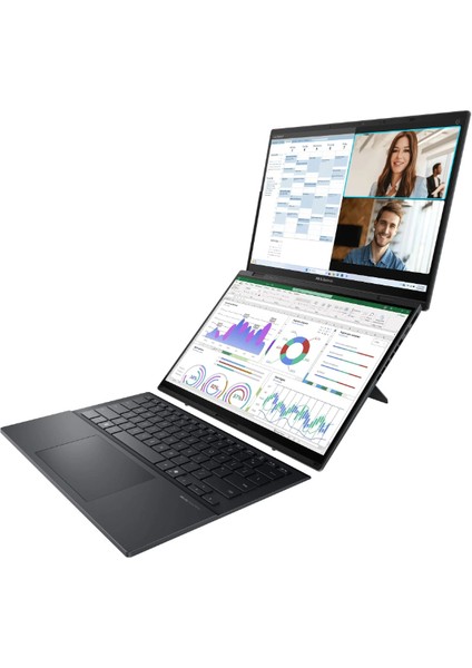 Zenbook Duo UX8406 UX8406CA-PZ210W Intel Ultra 9 285H 32GB Ram 2tb SSD 14 Inç OLED Dokunmatik Windows 11 Taşınabilir Bilgisayar